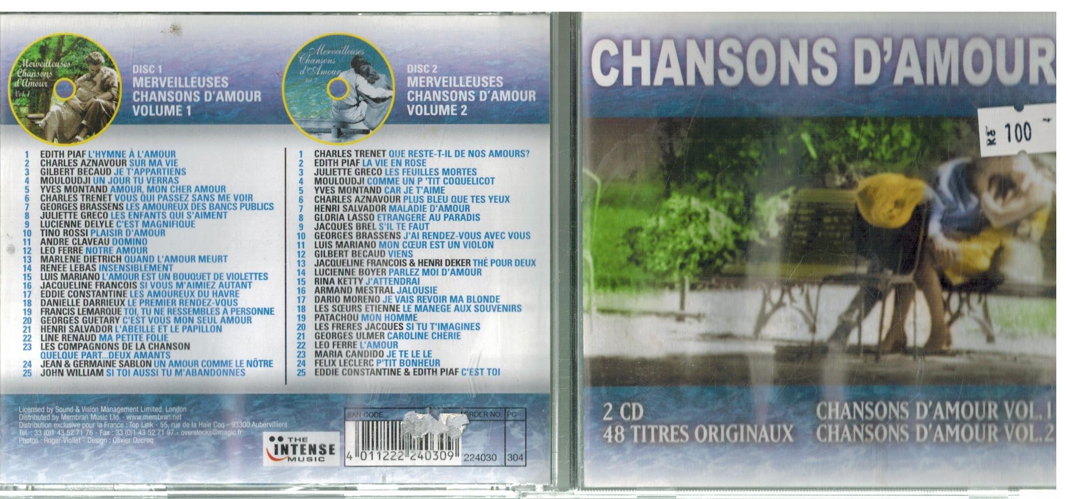 CD CHANSONS DAMOUR 2 CD