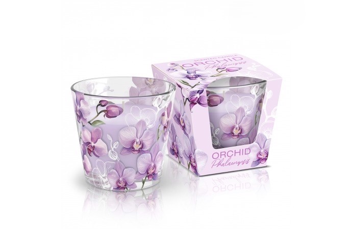 SVÍČKA VE SKLE ORCHID PHALAENOPSIS 115G