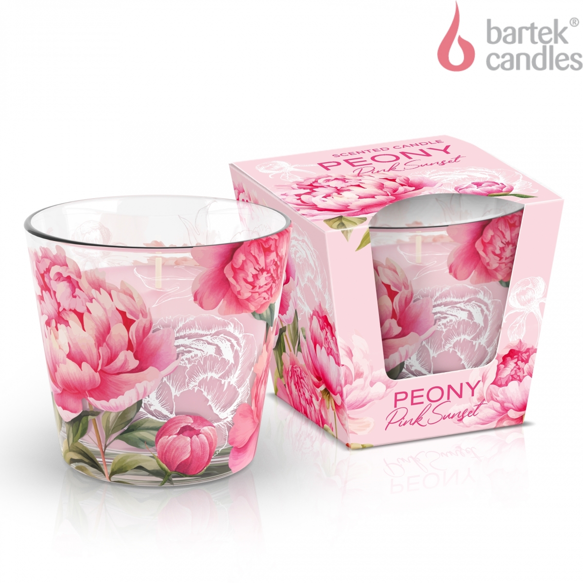 SVÍČKA VE SKLE PEONY PINK SUNGEL 115G