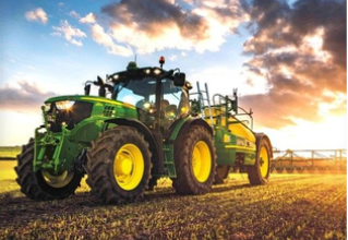 DIAMANTOVÉ MALOVÁNÍ TRAKTOR JOHN DEERE NA POLI 30X40CM