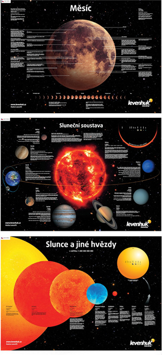 SADA PLAKÁTŮ LEVENHUK S VESMÍRNOU TEMATIKOU (3 PLAK. 84*60)