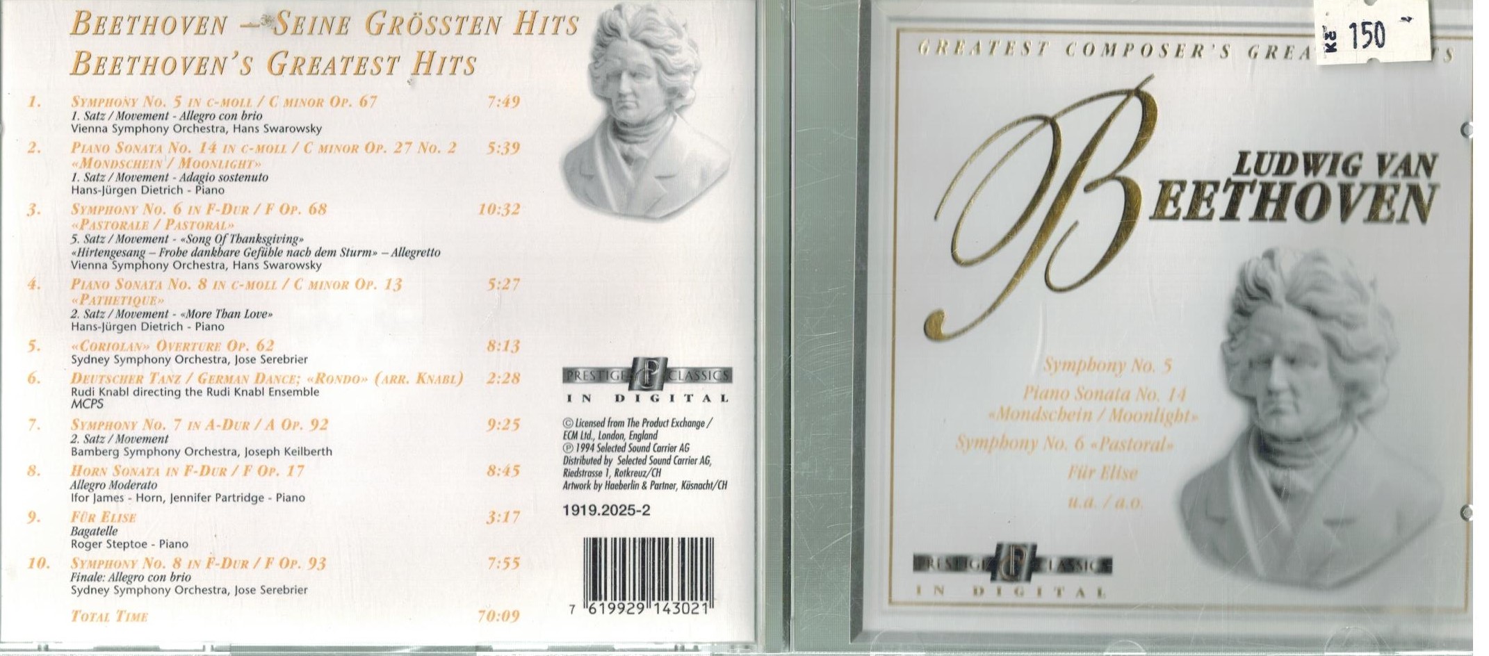 CD BEETHOVEN LUDWIG VAN - GREATEST HITS