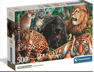 PUZZLE DIVOKÉ KOČKY 500 DÍLKŮ
