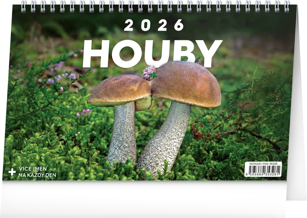 KALENDÁŘ 2026 STOLNÍ: HOUBY