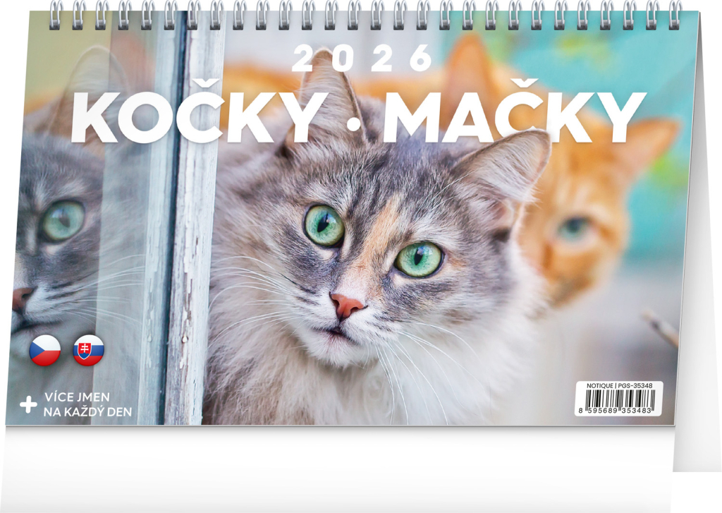 STOLNÍ KALENDÁŘ 2026 KOČKY. MAČKY