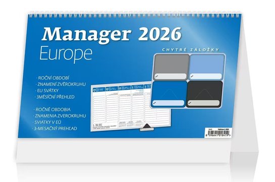 STOLNÍ KALENDÁŘ 2026 PLÁNOVACÍ MANAGER EUROPE