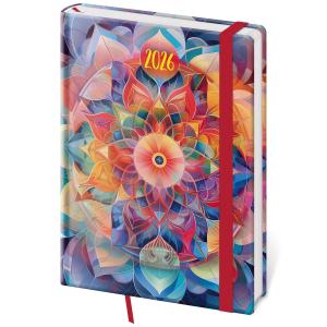 DIÁŘ 2026 DENNÍ A5 VARIO KALEIDOSCOPE S GUMIČKOU