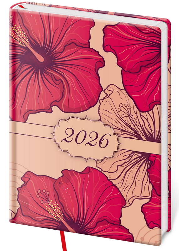 DIÁŘ 2026 TÝDENNÍ A5 VARIO LYRA HIBISCUS
