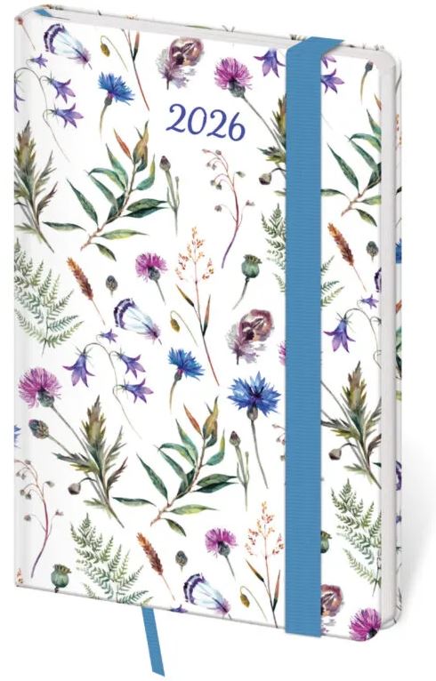DIÁŘ 2026 KAPESNÍ VARIO WILDFLOWERS S GUMIČKOU