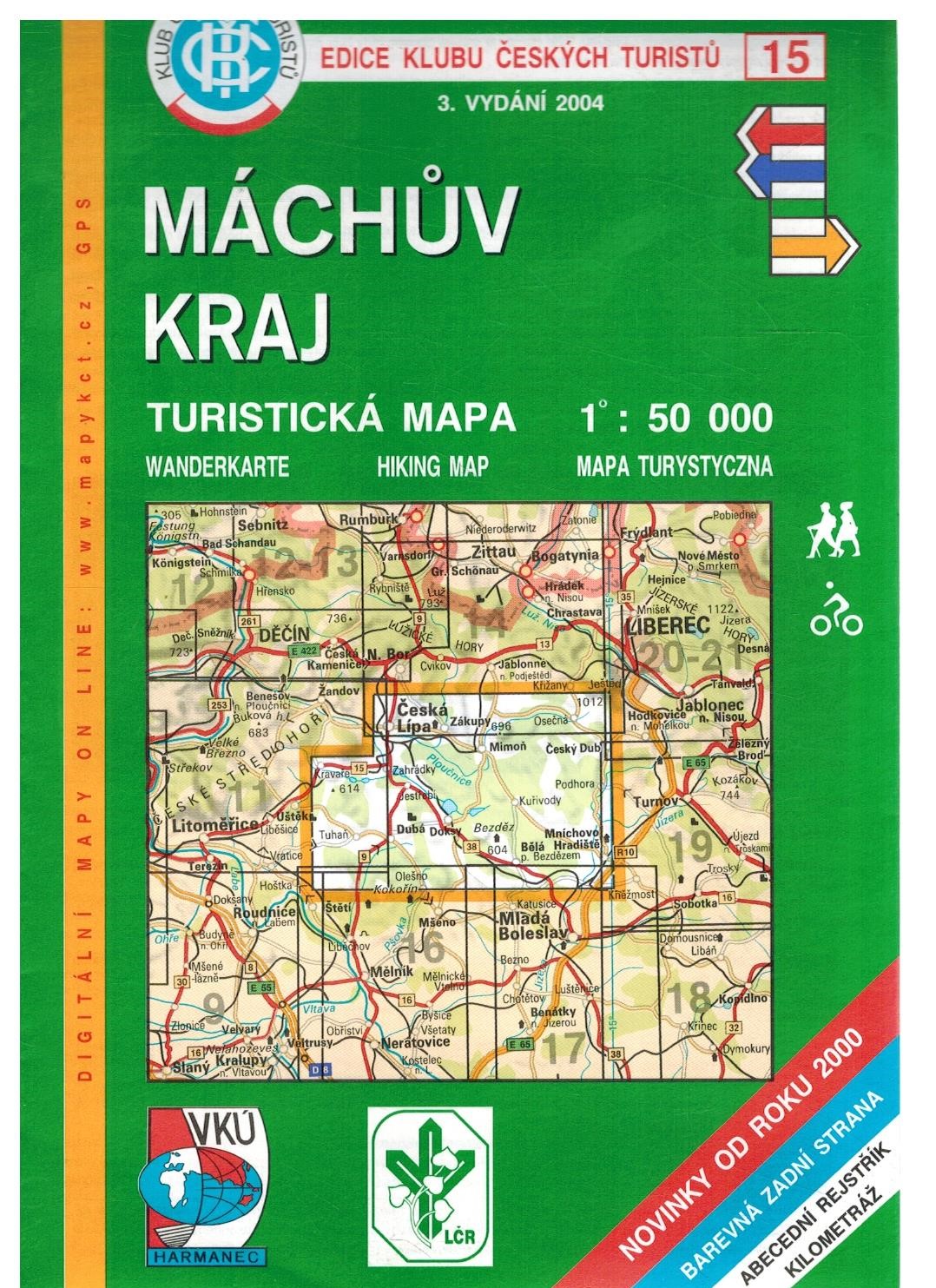 MAPA KČT 15 MÁCHŮV KRAJ