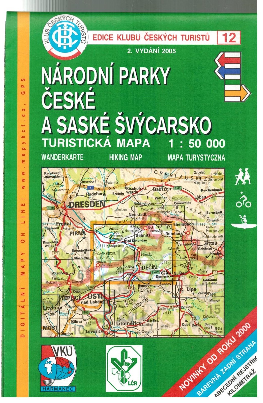 TUR.Č.12 NÁRODNÍ PARKY ČESKÉ A SASKÉ ŠVÝCARSKO 1:50 000