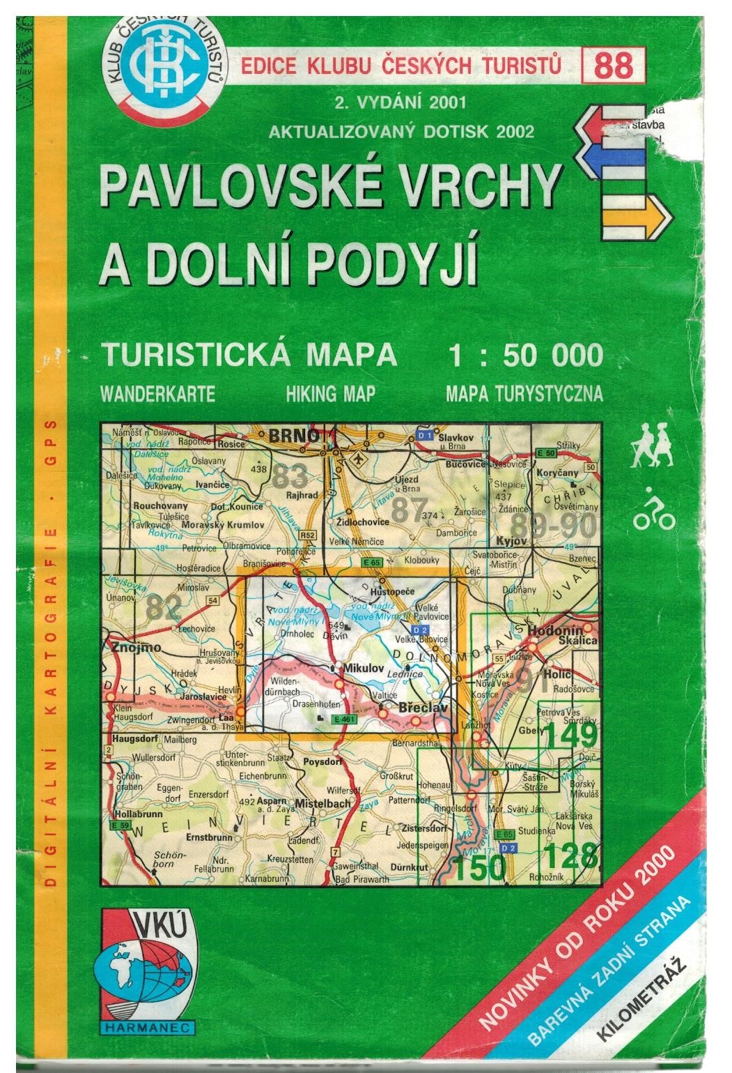 TUR.Č.88 PAVLOVSKÉ VRCHY A DOLNÍ PODYJÍ 1:50 000