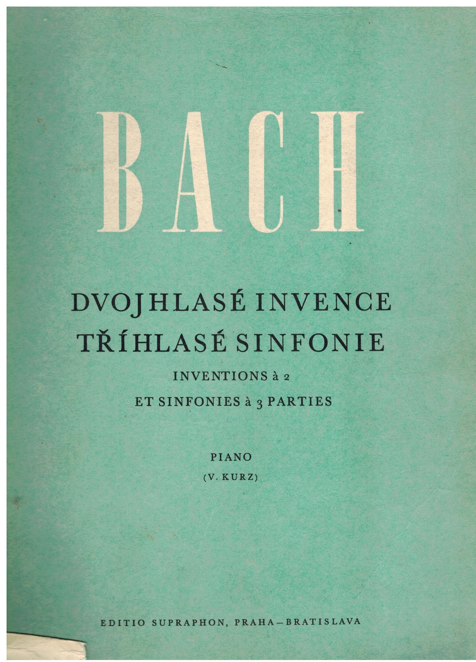 BACH DVOJHLASÉ INVENCE TŘÍHLASÉ SINFONIE