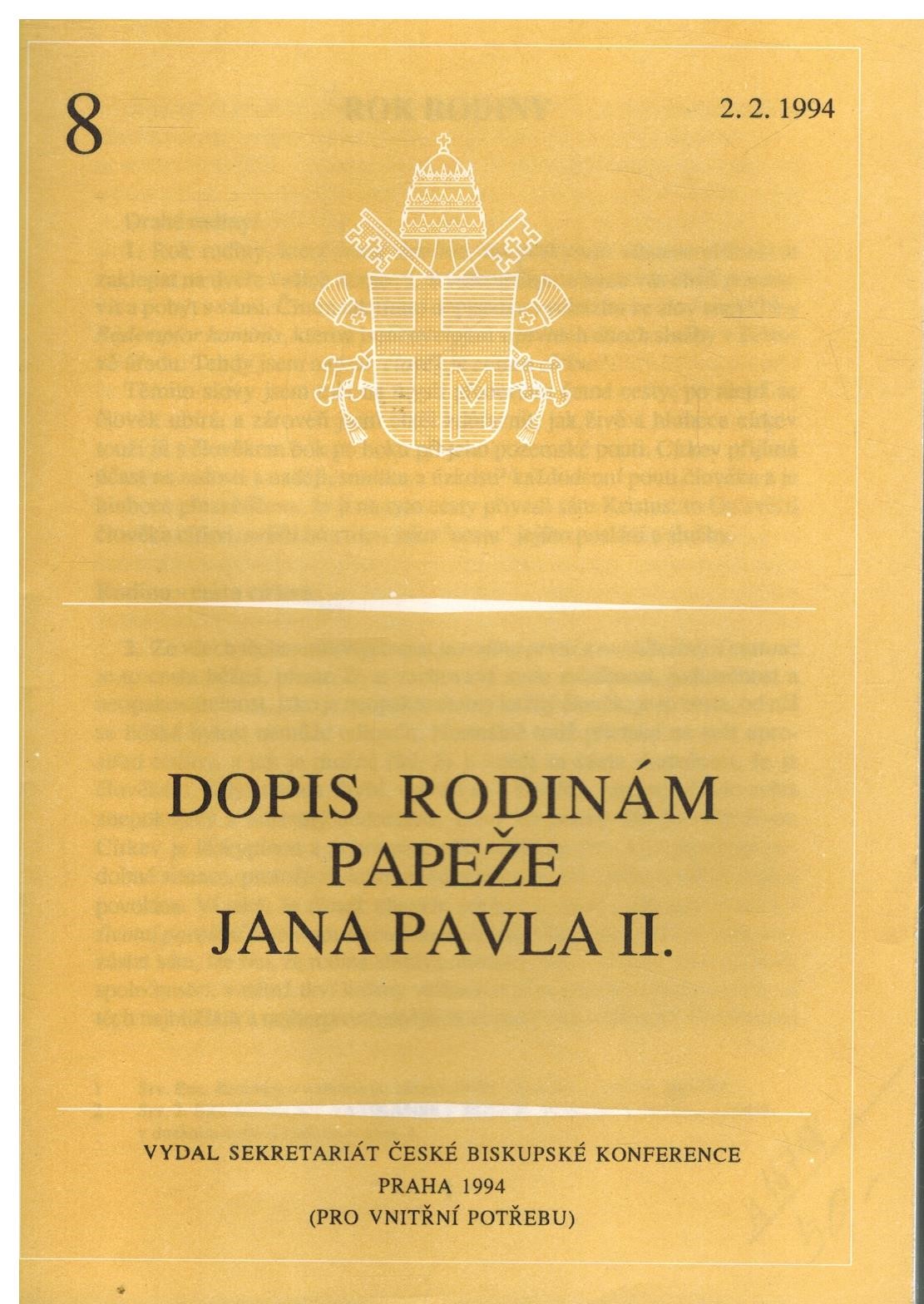 DOPIS RODINÁM PAPEŽE JANA PAVLA II. 8