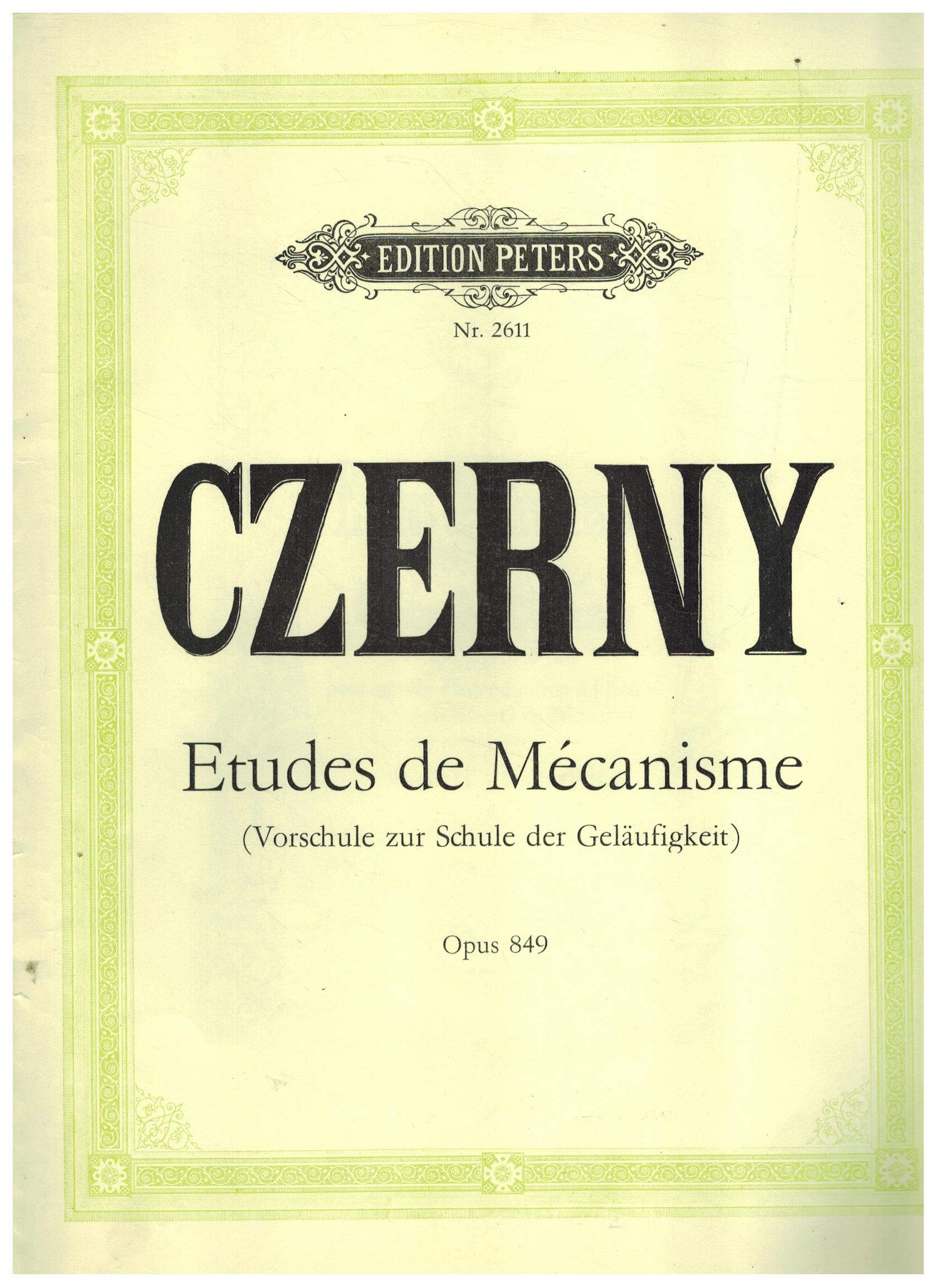 CZERNY ETUDES DE MÉCANISME