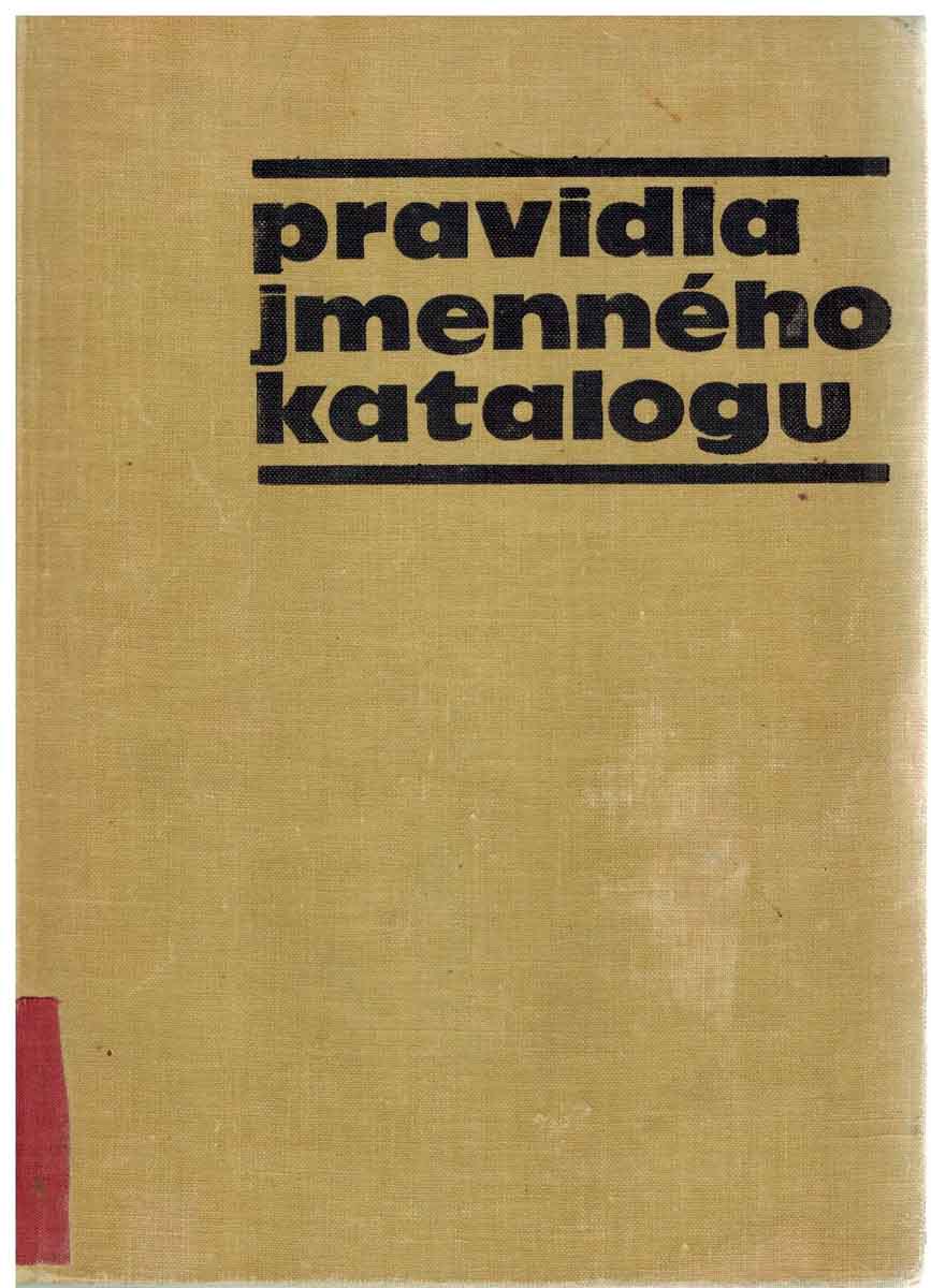 PRAVIDLA JMENNÉHO KATALOGU