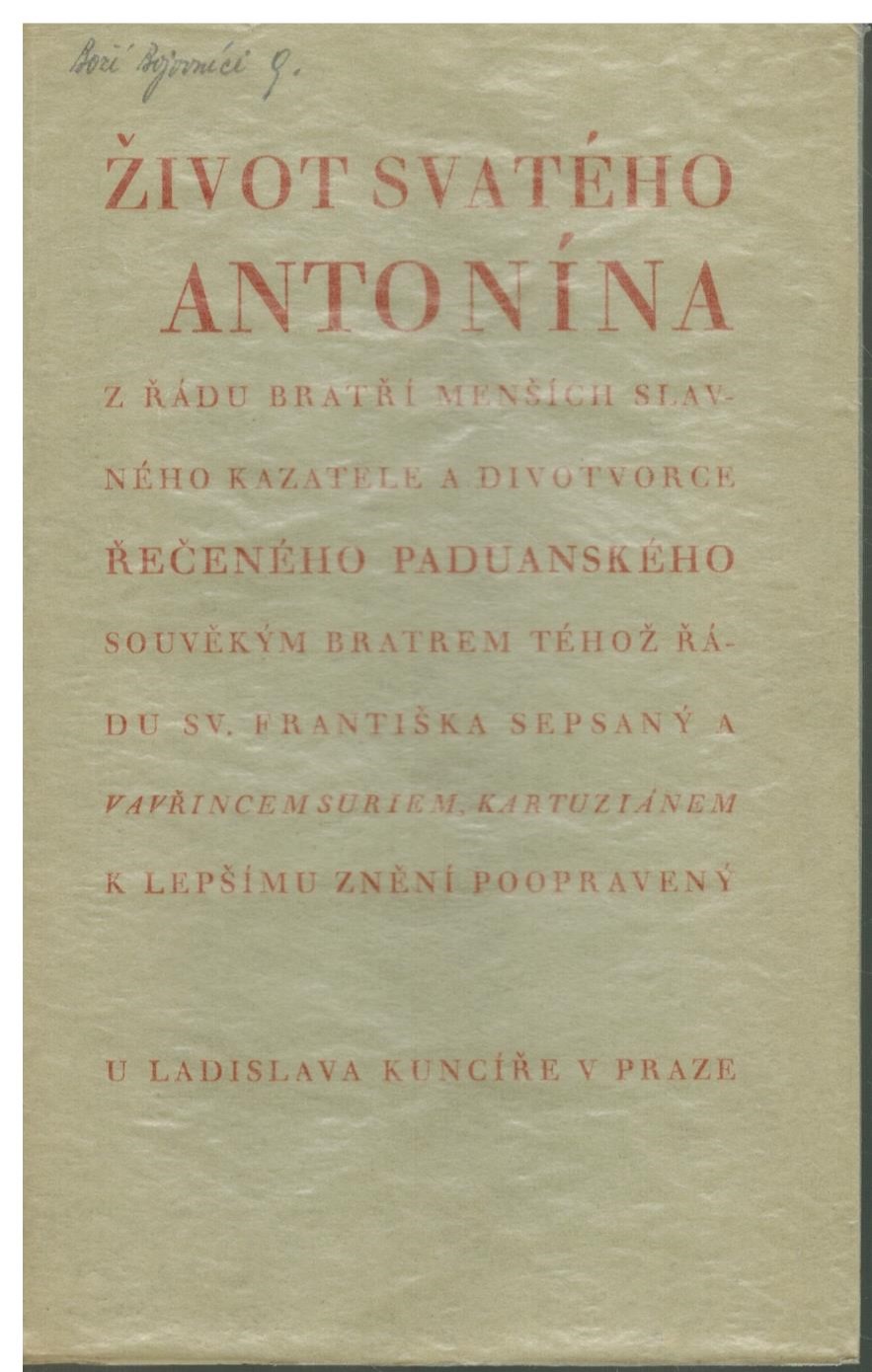 ŽIVOT SVATÉHO ANTONÍNA